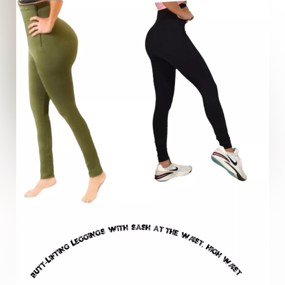 Women's Legging Pants With Inner Band to Shape the Body High Waist Girdle - Picture 3 of 13